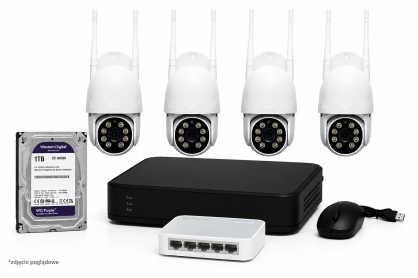 Zestaw monitoringu FULL HD – 4 kamery 2 MP + Rejestrator + Dysk 1 TB
